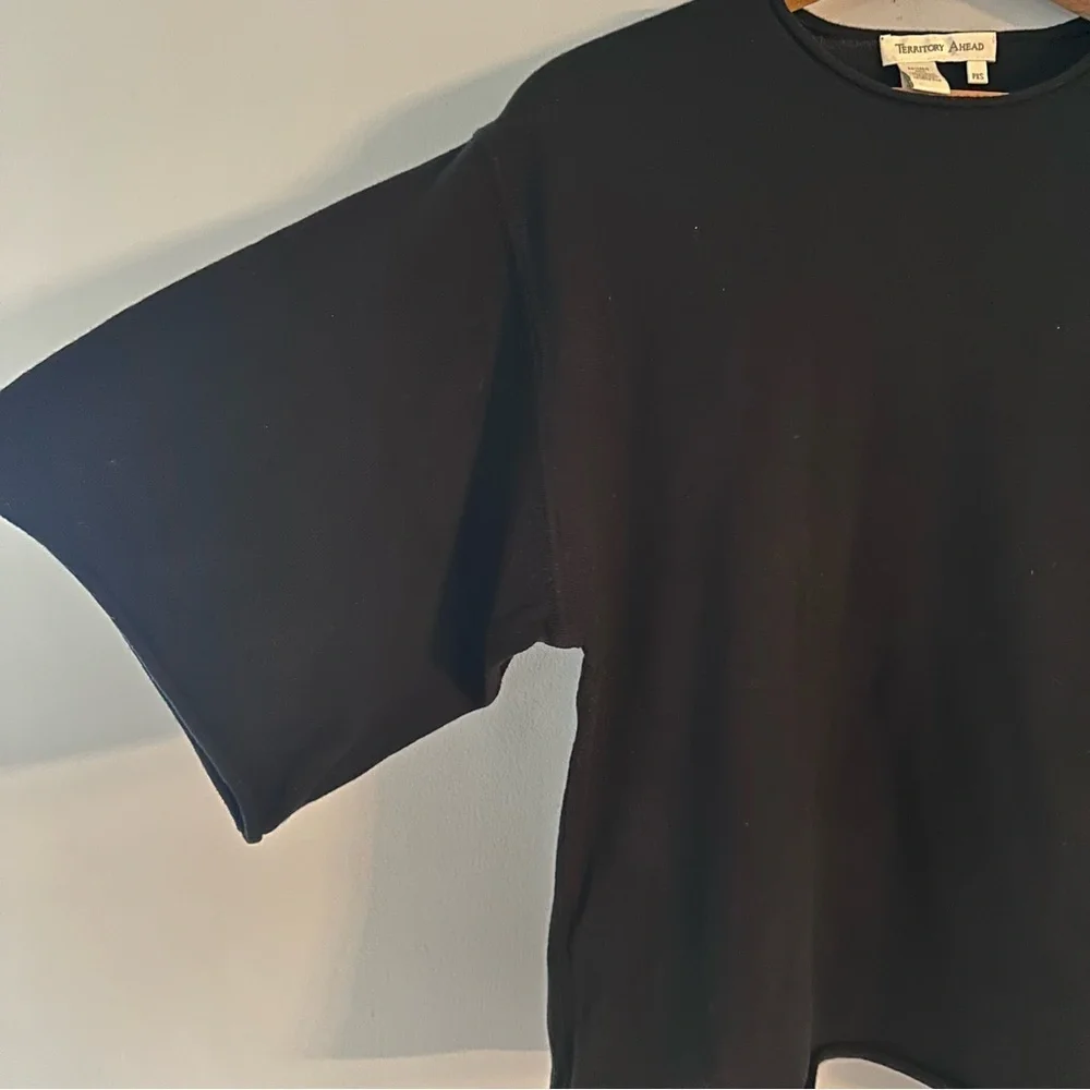 Territory Ahead Merino Wool Wide Sleeve Petite Black Sweater